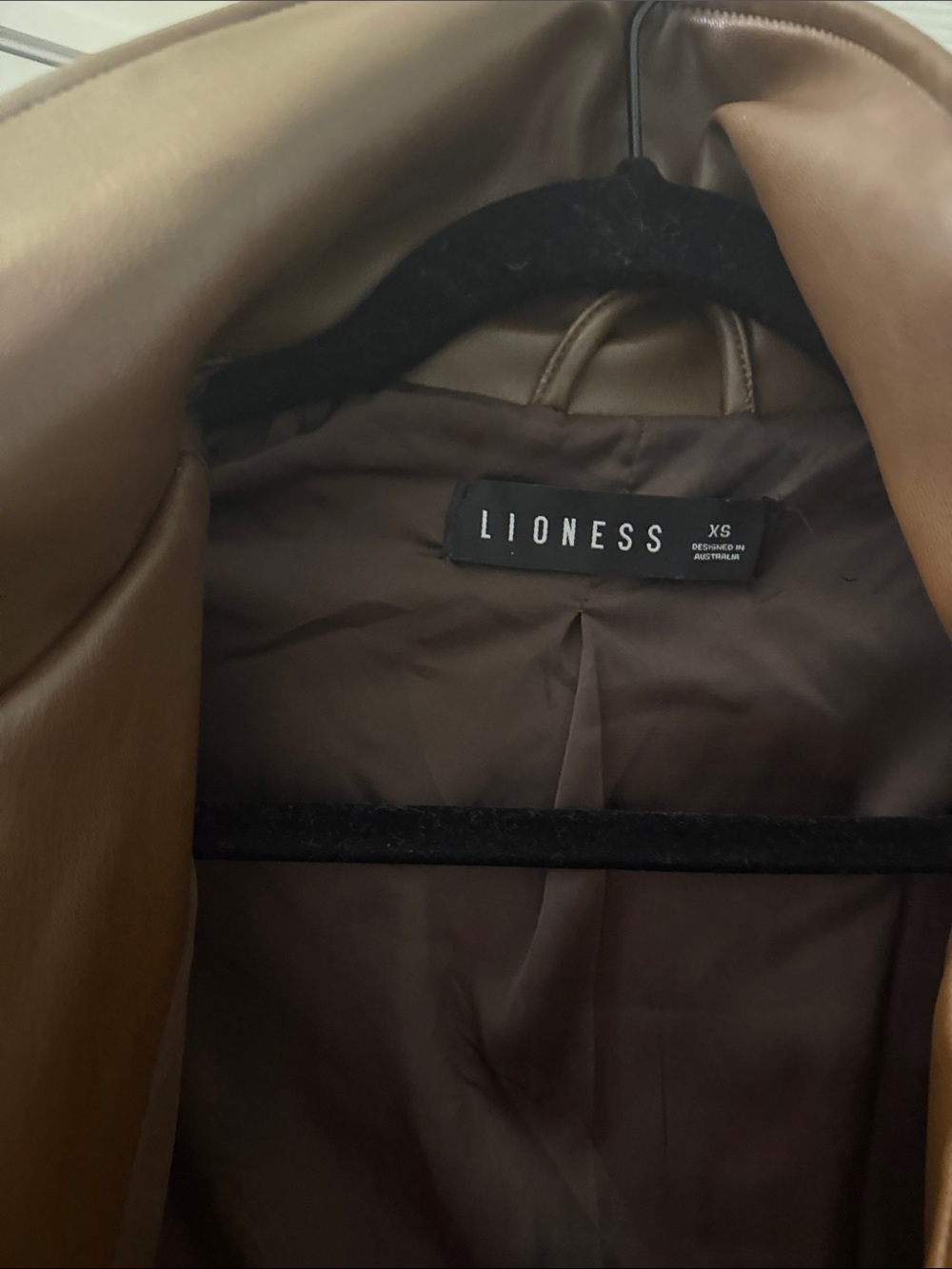 Lioness Brown Leather Cropped Moto Jacket - Picture 2 of 3